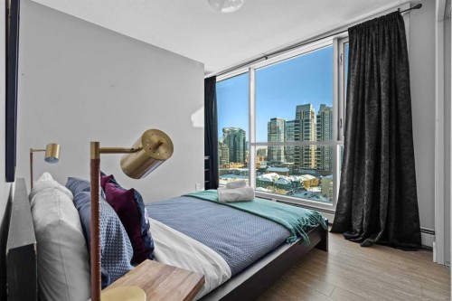 1602-188 15 Avenue Sw, Calgary, AB - Indoor Photo Showing Bedroom