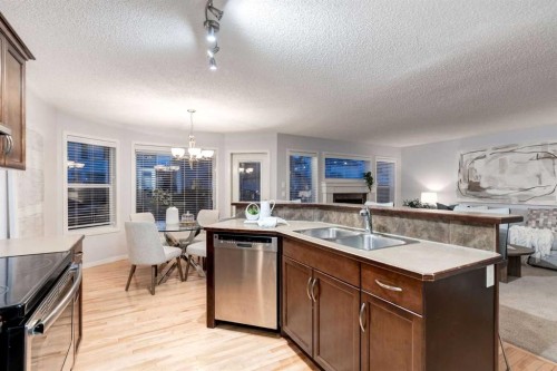 120 New Brighton Lane Se, Calgary, AB - Indoor Photo Showing Kitchen With Double Sink