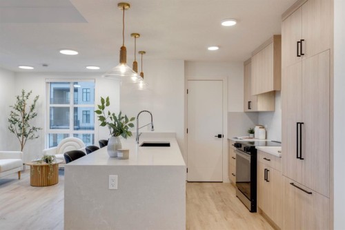 701-4270 Norford Avenue Nw, Calgary, AB - Indoor Photo Showing Kitchen With Upgraded Kitchen