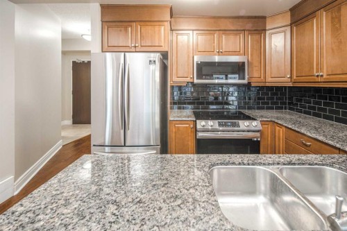 1907-920 5 Avenue Sw, Calgary, AB - Indoor Photo Showing Kitchen With Double Sink