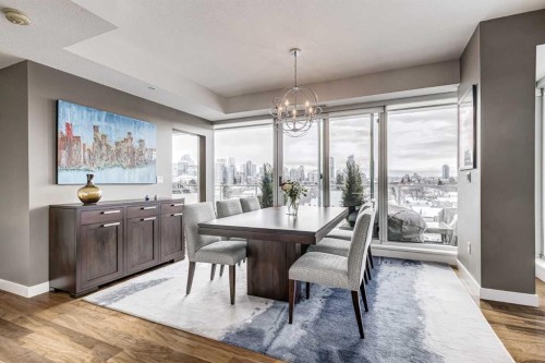 1604-1234 5 Avenue Nw, Calgary, AB - Indoor Photo Showing Dining Room