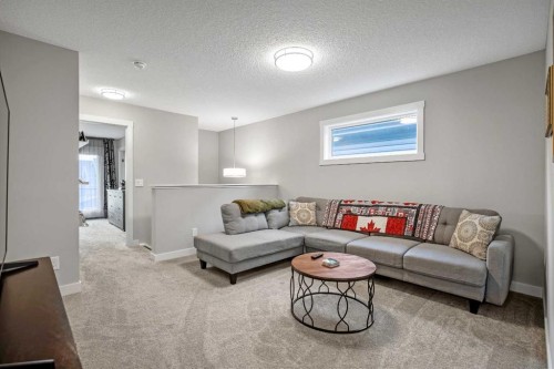 131 Seton Heath Se, Calgary, AB - Indoor Photo Showing Living Room