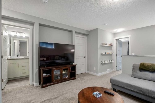 131 Seton Heath Se, Calgary, AB - Indoor Photo Showing Living Room