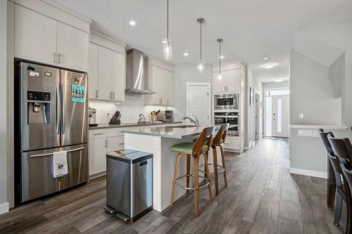 131 Seton Heath Se, Calgary, AB - Indoor Photo Showing Kitchen With Upgraded Kitchen