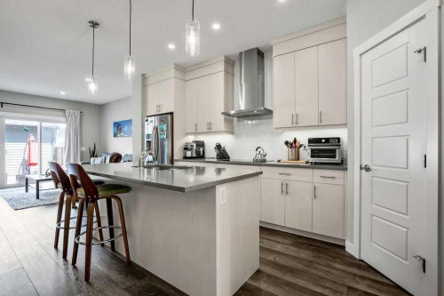 131 Seton Heath Se, Calgary, AB - Indoor Photo Showing Kitchen With Upgraded Kitchen