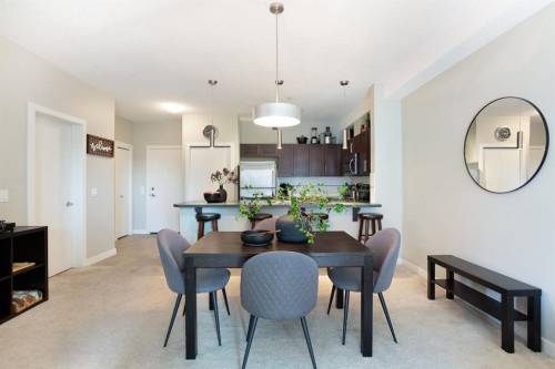 2203-604 East Lake Boulevard Ne, Airdrie, AB - Indoor Photo Showing Dining Room