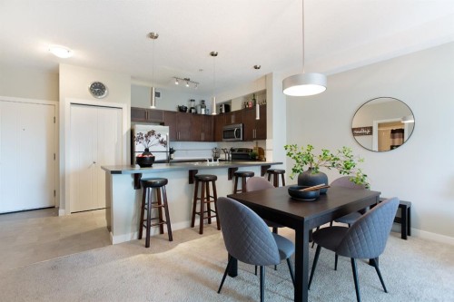 2203-604 East Lake Boulevard Ne, Airdrie, AB - Indoor Photo Showing Dining Room