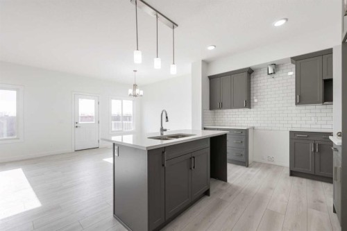 89 Sora Gardens Se, Calgary, AB - Indoor Photo Showing Kitchen With Double Sink