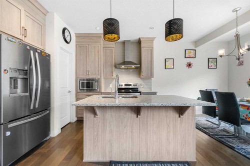 235 Saddlestone Grove Ne, Calgary, AB - Indoor Photo Showing Kitchen With Stainless Steel Kitchen With Upgraded Kitchen