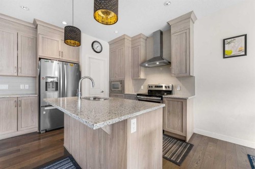 235 Saddlestone Grove Ne, Calgary, AB - Indoor Photo Showing Kitchen With Stainless Steel Kitchen With Upgraded Kitchen