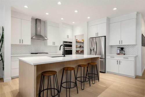 271 West Grove Point Sw, Calgary, AB - Indoor Photo Showing Kitchen With Upgraded Kitchen