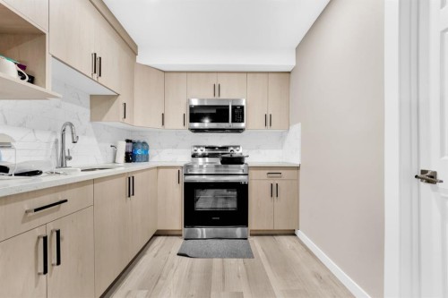 113 Cityline Square Ne, Calgary, AB - Indoor Photo Showing Kitchen With Upgraded Kitchen