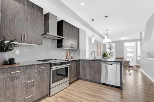 4135 Seton Drive Se, Calgary, AB - Indoor Photo Showing Kitchen With Stainless Steel Kitchen With Upgraded Kitchen