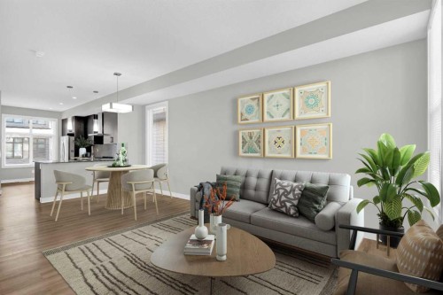 4135 Seton Drive Se, Calgary, AB - Indoor Photo Showing Living Room