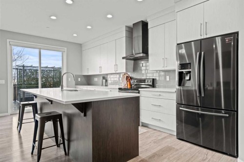 66 Howse Common Ne, Calgary, AB - Indoor Photo Showing Kitchen With Stainless Steel Kitchen With Upgraded Kitchen