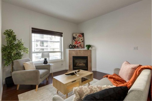 1106-1514 11 Street Sw, Calgary, AB - Indoor Photo Showing Living Room With Fireplace