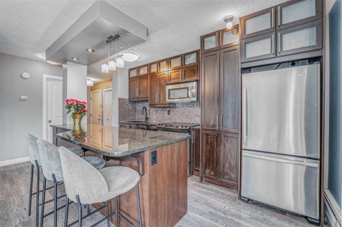 302-1727 10A Street Sw, Calgary, AB - Indoor Photo Showing Kitchen With Upgraded Kitchen