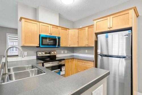 115-1414 17 Street Se, Calgary, AB - Indoor Photo Showing Kitchen With Stainless Steel Kitchen With Double Sink