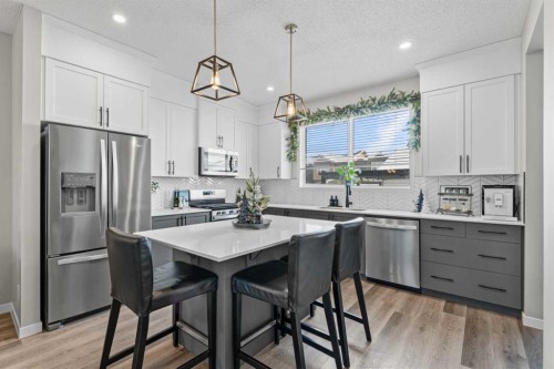 136 Dawson Drive, Chestermere, AB - Indoor Photo Showing Kitchen With Stainless Steel Kitchen With Upgraded Kitchen