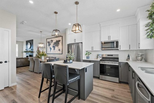 136 Dawson Drive, Chestermere, AB - Indoor Photo Showing Kitchen With Stainless Steel Kitchen With Upgraded Kitchen