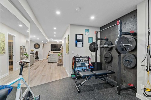 136 Dawson Drive, Chestermere, AB - Indoor Photo Showing Gym Room