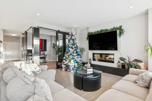 45 Legacy Court Se, Calgary, AB - Indoor Photo Showing Living Room With Fireplace