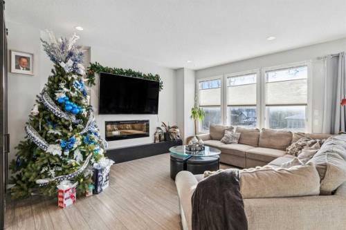 45 Legacy Court Se, Calgary, AB - Indoor Photo Showing Living Room With Fireplace