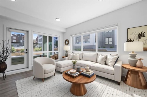 2115-350 Livingston Common Ne, Calgary, AB - Indoor Photo Showing Living Room