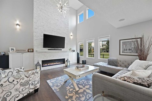 95 Panorama Hills View Nw, Calgary, AB - Indoor Photo Showing Living Room With Fireplace