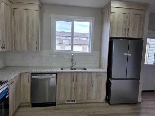 156 Belvedere Park Se, Calgary, AB - Indoor Photo Showing Kitchen With Stainless Steel Kitchen With Double Sink