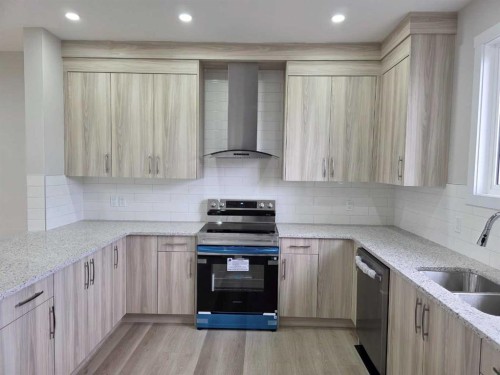 156 Belvedere Park Se, Calgary, AB - Indoor Photo Showing Kitchen With Upgraded Kitchen