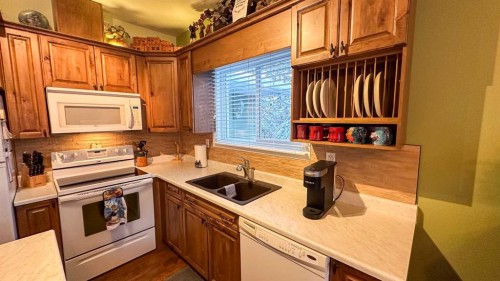 169-5227 Township Road 320, Rural Mountain View County, AB - Indoor Photo Showing Kitchen With Double Sink