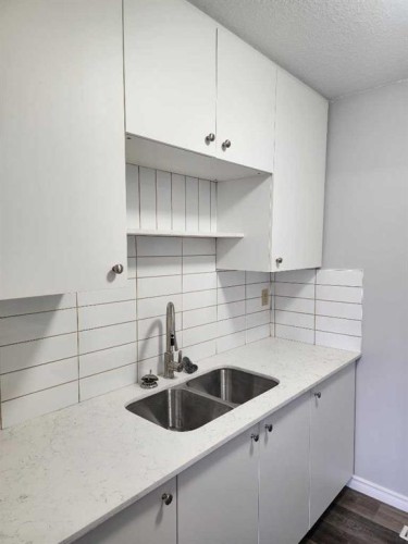 B-1404 43 Street Se, Calgary, AB - Indoor Photo Showing Kitchen With Double Sink