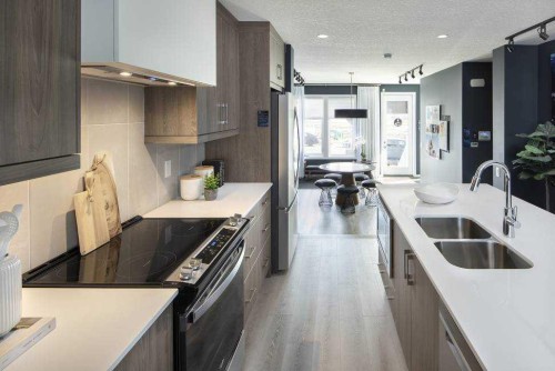 19767 45 Street Se, Calgary, AB - Indoor Photo Showing Kitchen With Double Sink With Upgraded Kitchen