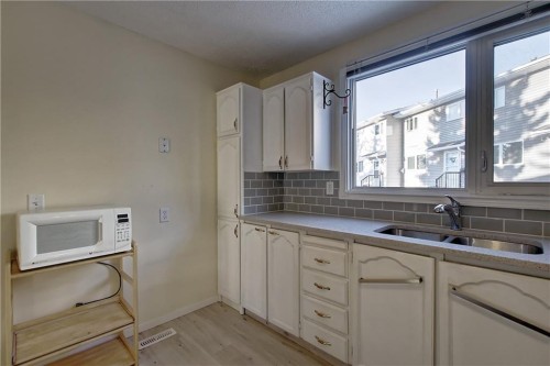 9-1111 Canterbury Drive Sw, Calgary, AB - Indoor Photo Showing Kitchen With Double Sink