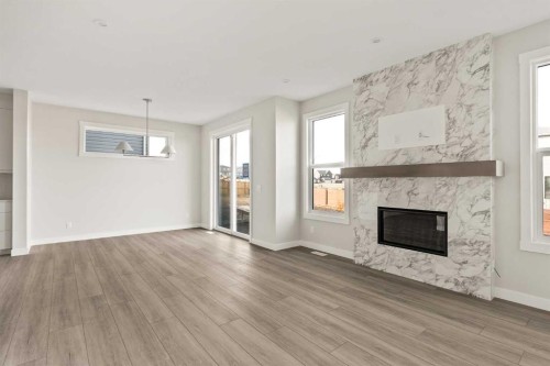 268 Calhoun Crescent Ne, Calgary, AB - Indoor Photo Showing Living Room With Fireplace