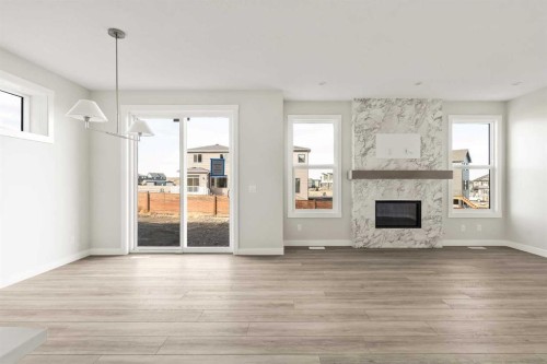 268 Calhoun Crescent Ne, Calgary, AB - Indoor Photo Showing Living Room With Fireplace