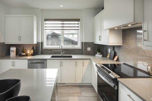 103 Wolf Hollow Rise Se, Calgary, AB - Indoor Photo Showing Kitchen With Stainless Steel Kitchen With Upgraded Kitchen