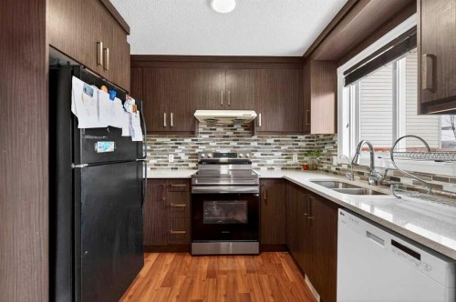 214 Martinwood Place Ne, Calgary, AB - Indoor Photo Showing Kitchen With Double Sink With Upgraded Kitchen