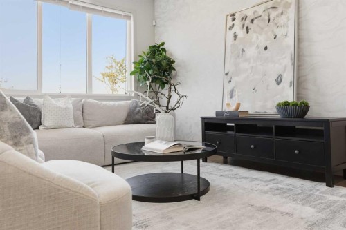 91 Evanscrest Way Nw, Calgary, AB - Indoor Photo Showing Living Room