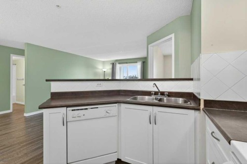 4316-10 Prestwick Bay Se, Calgary, AB - Indoor Photo Showing Kitchen With Double Sink