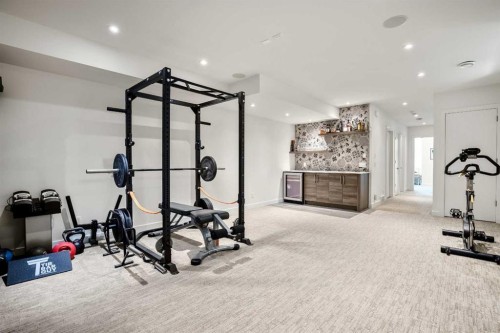 2136 53 Avenue Sw, Calgary, AB - Indoor Photo Showing Gym Room