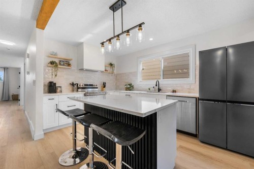966 Berkley Drive Nw, Calgary, AB - Indoor Photo Showing Kitchen With Upgraded Kitchen
