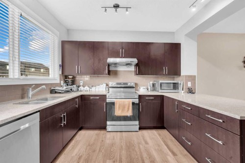 392 Cornerstone Passage Ne, Calgary, AB - Indoor Photo Showing Kitchen With Stainless Steel Kitchen With Double Sink