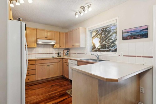 201-132 Straddock Crescent Sw, Calgary, AB - Indoor Photo Showing Kitchen With Double Sink