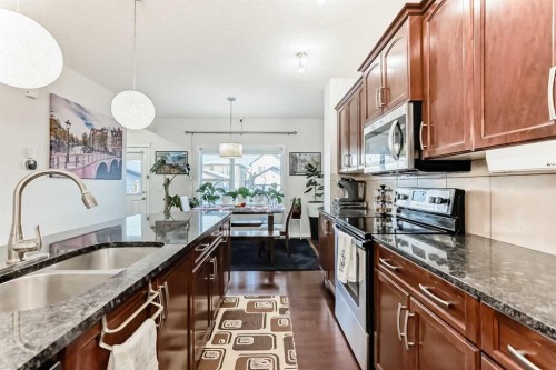 185 Legacy Crescent Se, Calgary, AB - Indoor Photo Showing Kitchen With Double Sink With Upgraded Kitchen