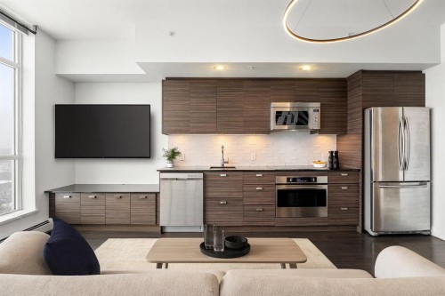 1506-1500 7 Street Sw, Calgary, AB - Indoor Photo Showing Kitchen With Stainless Steel Kitchen With Upgraded Kitchen