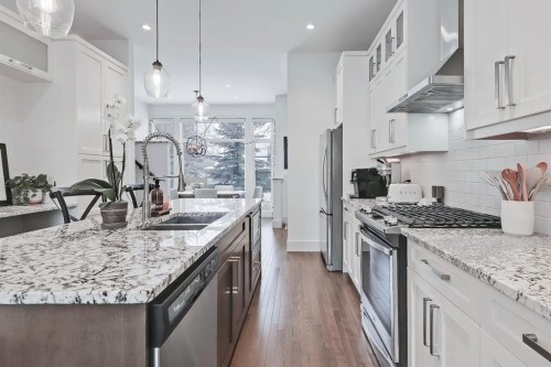 1229 Regal Crescent Ne, Calgary, AB - Indoor Photo Showing Kitchen With Stainless Steel Kitchen With Double Sink With Upgraded Kitchen