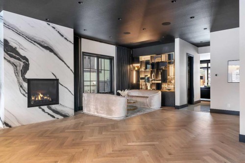 4116 Crestview Road Sw, Calgary, AB - Indoor With Fireplace