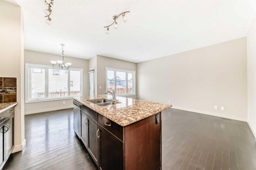 6 Evanspark Manor Nw, Calgary, AB - Indoor Photo Showing Kitchen With Double Sink